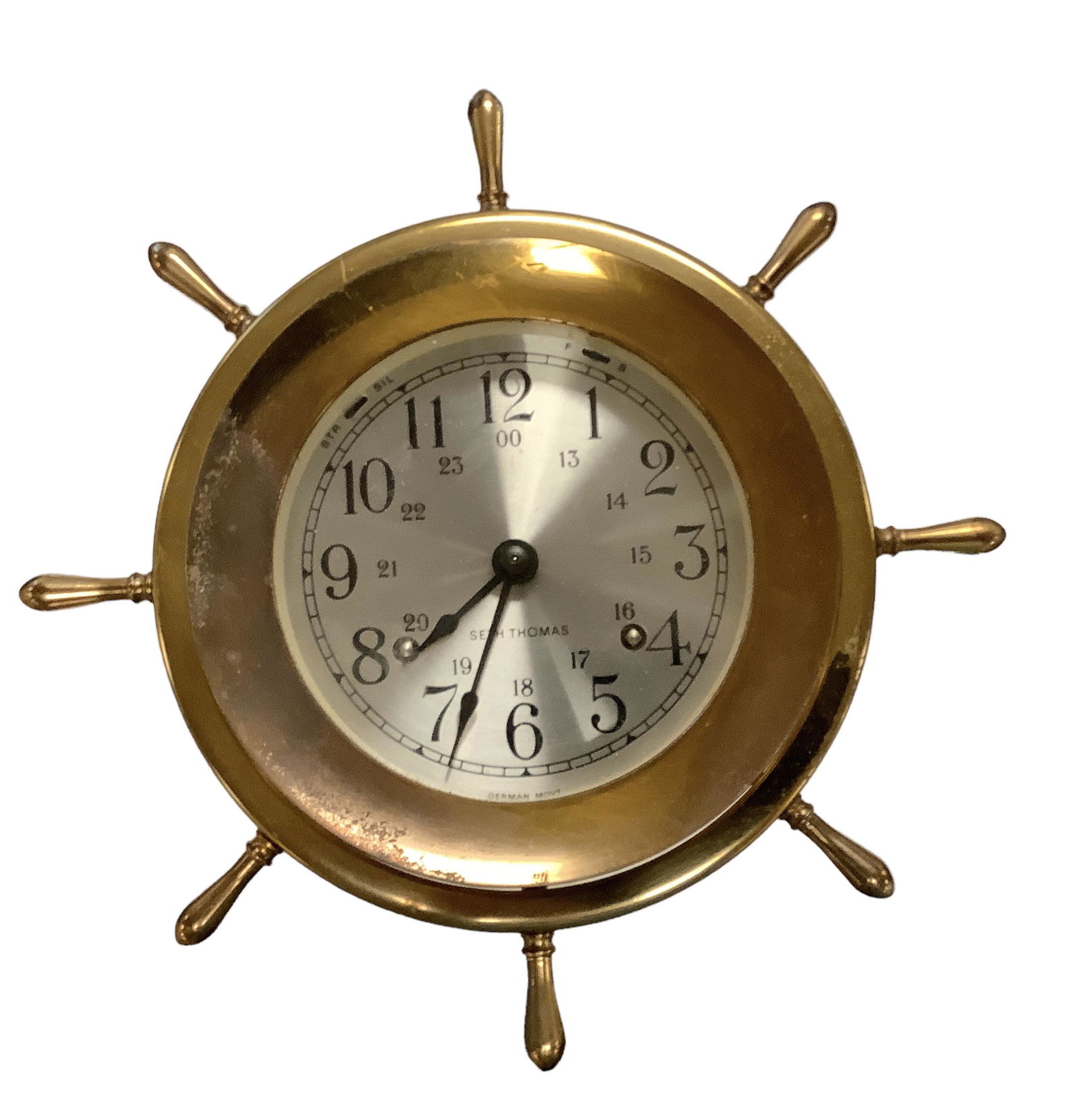 Seth Thomas Ships Wheel Helmsman-W Brass Clock (1 of 2)