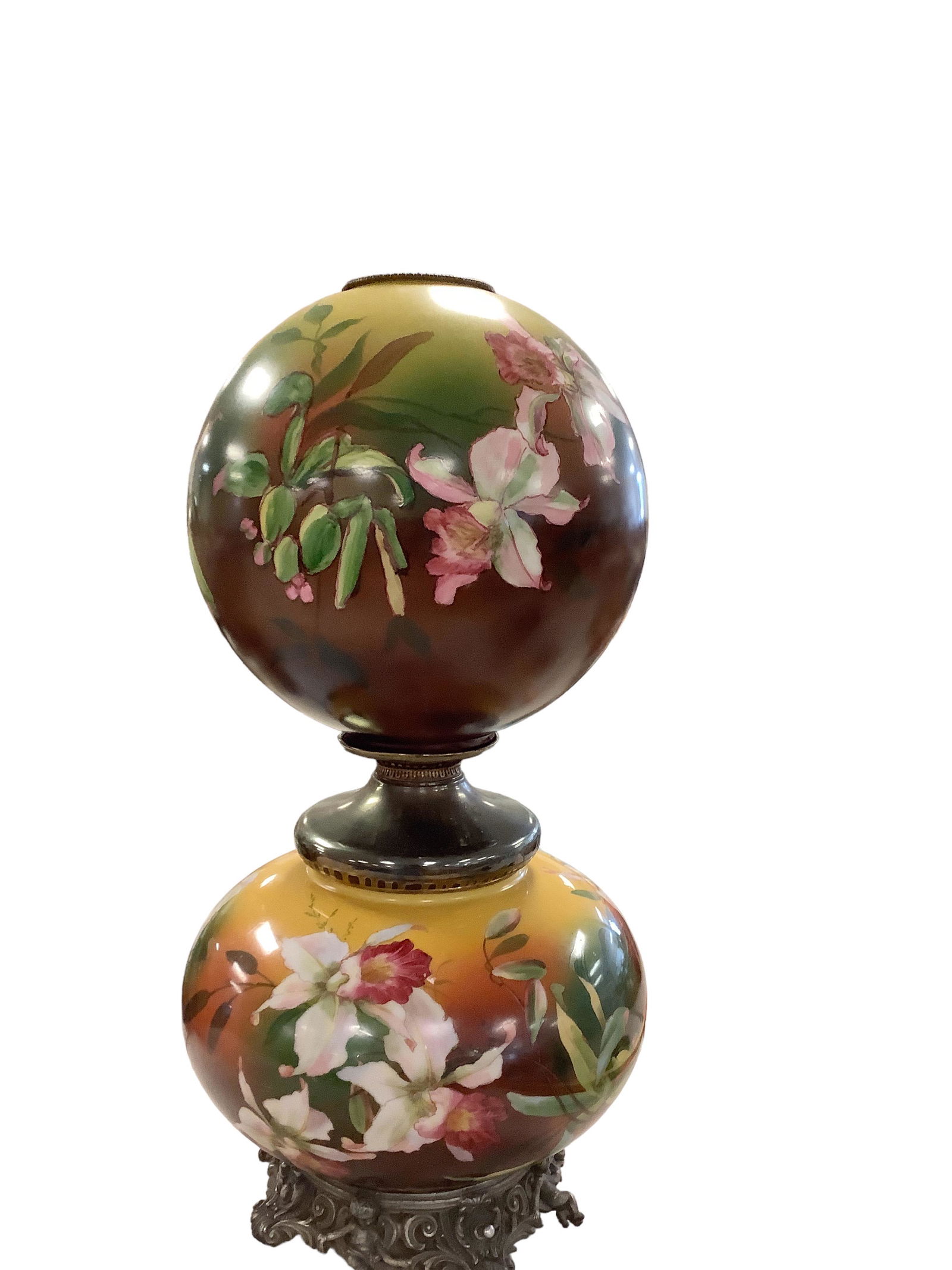 Victorian Gone with the Wind Hand Painted Floral Lamp (1 of 1)