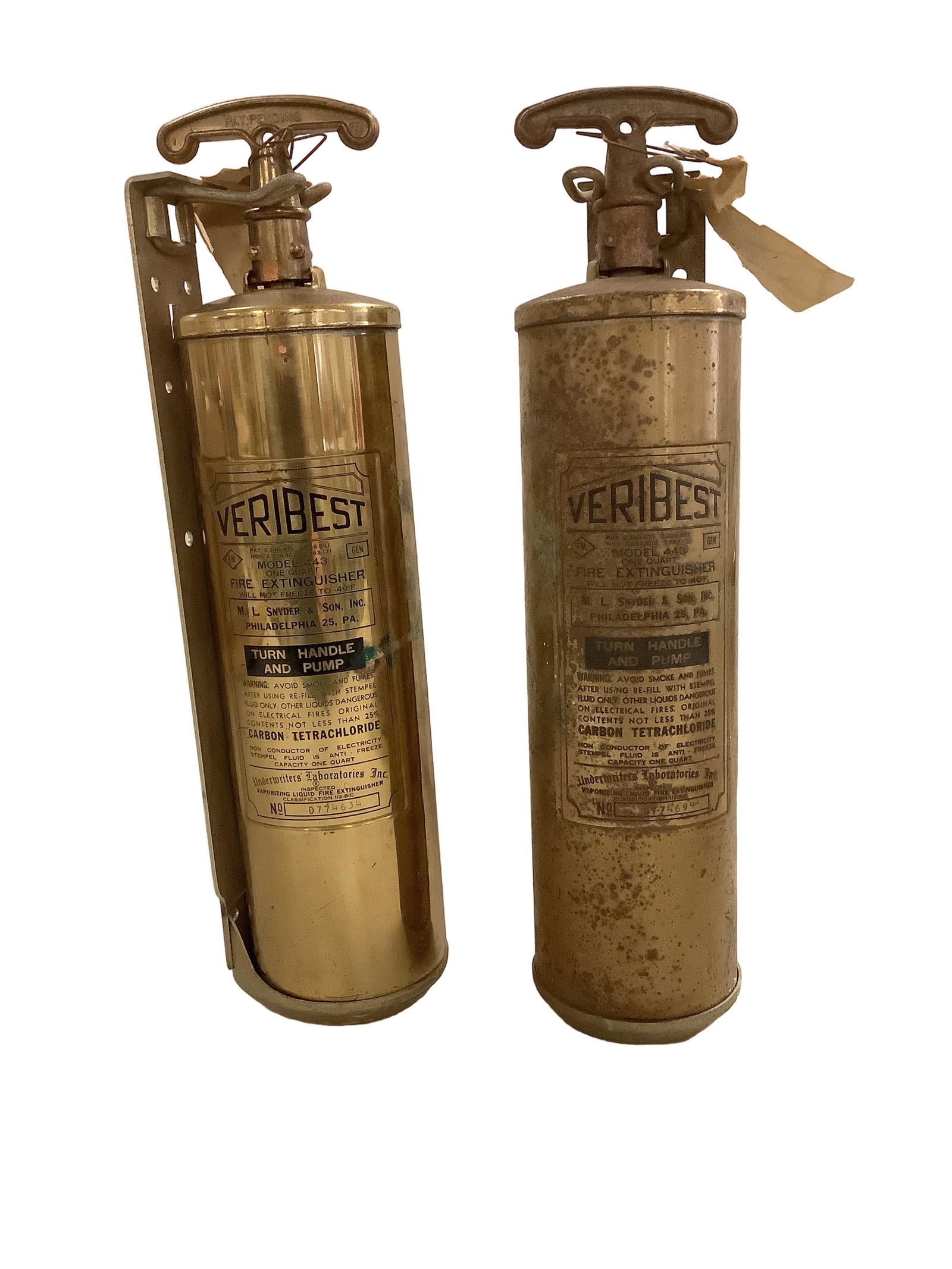 Vintage Veribest Brass Fire Extinguishers (1 of 1)