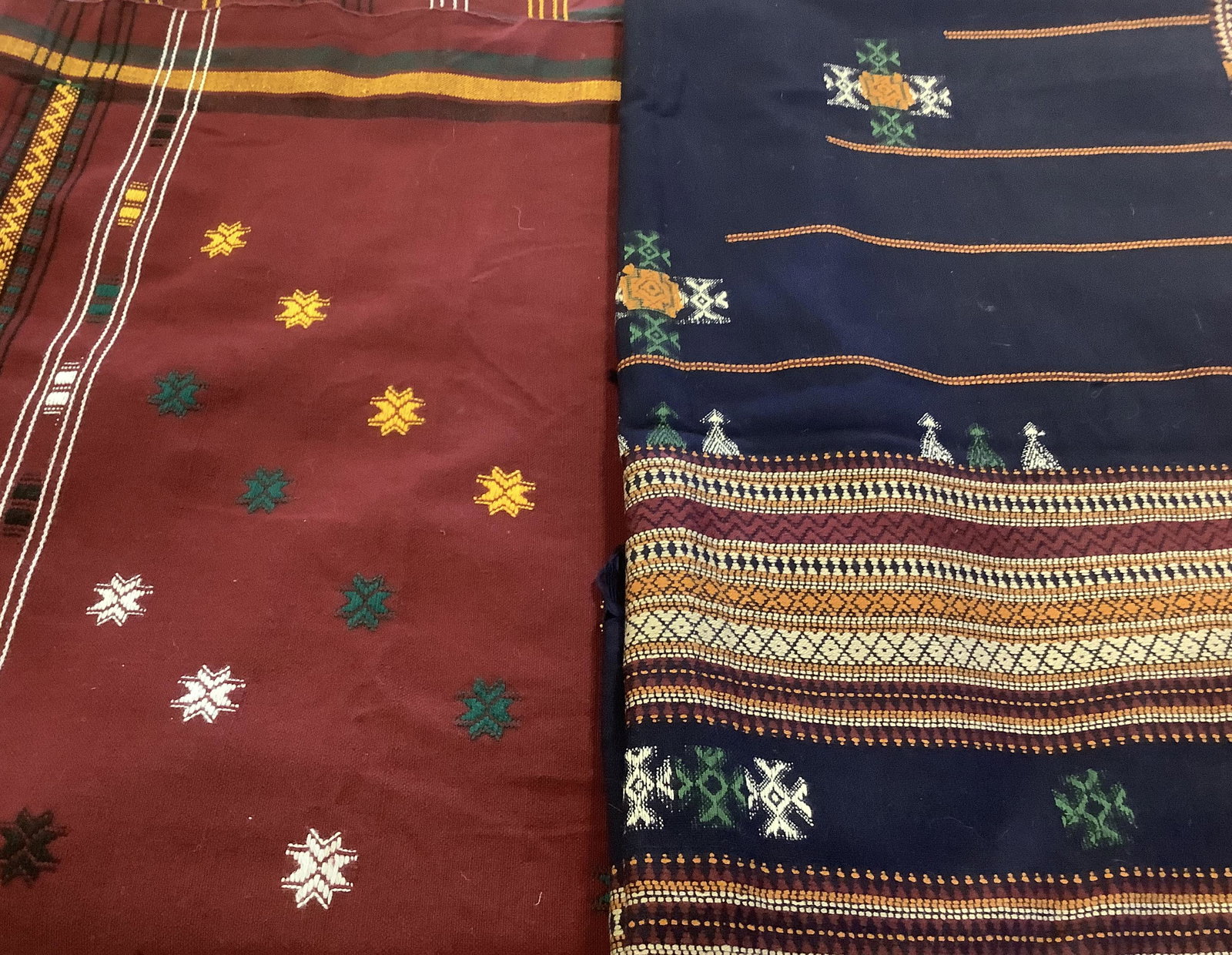 Woven Blanket and Woven Throw: Woven Blanket and Woven Throw Burgundy woven blanket 55î W x 94î L. Blue Throw 38îW x 86î L