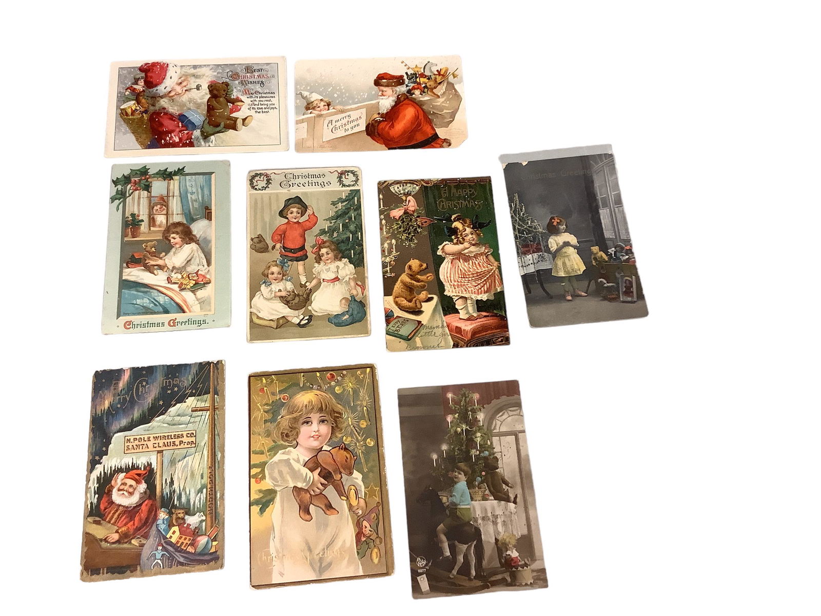 9 Christmas Themed Teddy Bear Postcards (1 of 2)