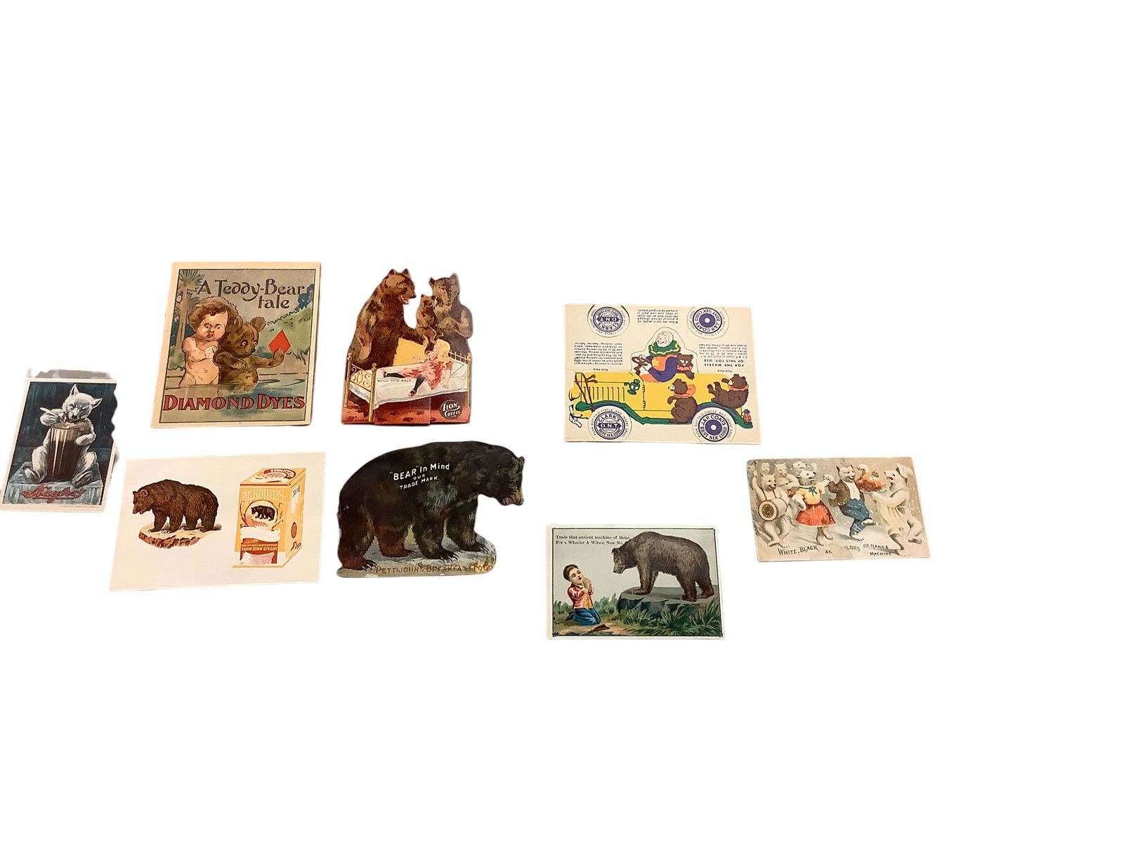 (8) Antique Bear Themed Advertising Ephemera (1 of 1)
