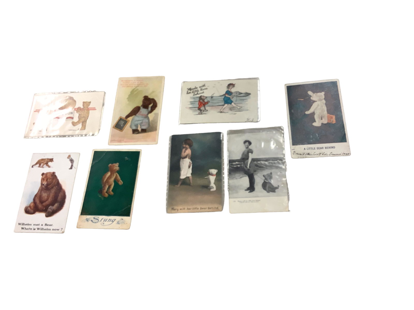 Eight Teddy Bear Themed Postcards (1 of 1)