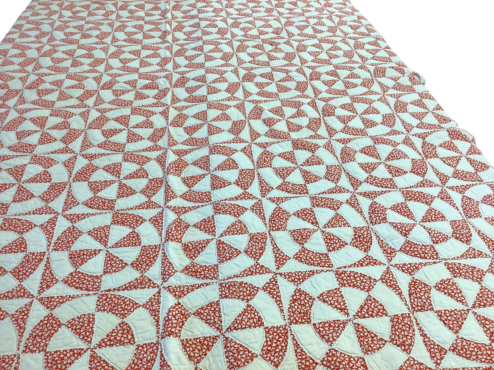 Quilt - Red and White: Quilt - Red and White 78î x 84î L. condition -some yellowing and couple of stains.