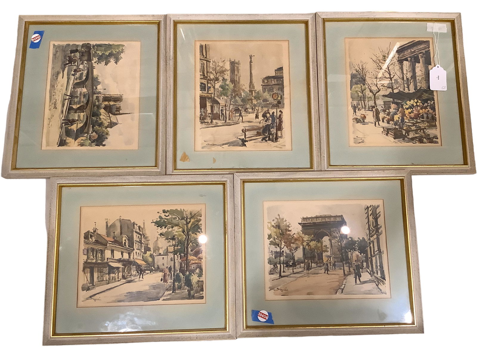 (5) Siguie, Watercolor Prints/Lithograph, Paris Street Scenes (1 of 7)