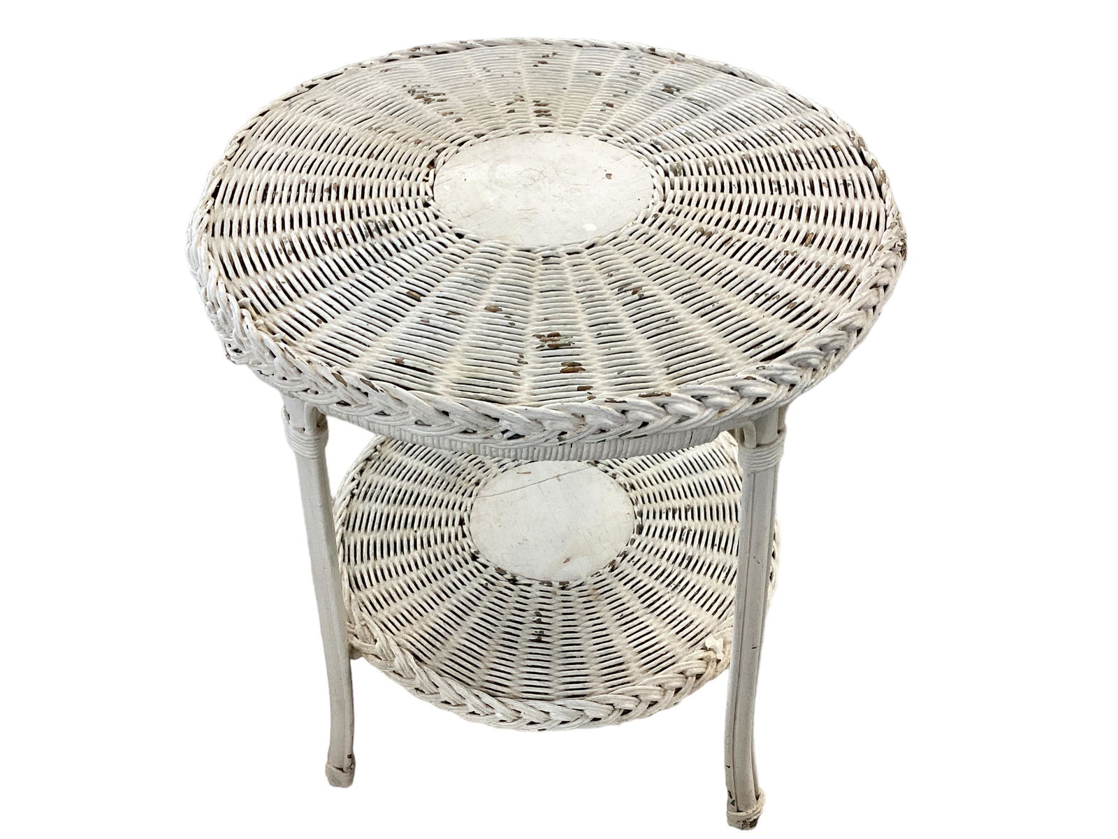2 Tier Round Wicker Table (1 of 1)