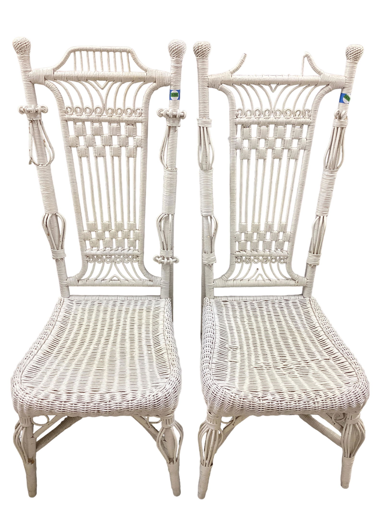 Pair of Wicker Straight Back Chairs (1 of 2)