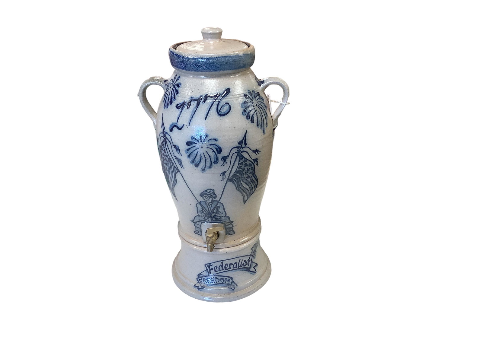 Water Cooler Crock ì Federalist Freedomî: Water Cooler Crock ì Federalist Freedomî Handmade Rowe Pottery Works Cambridge Wis. 1991 .19î H. Condition- no chips or cracks.