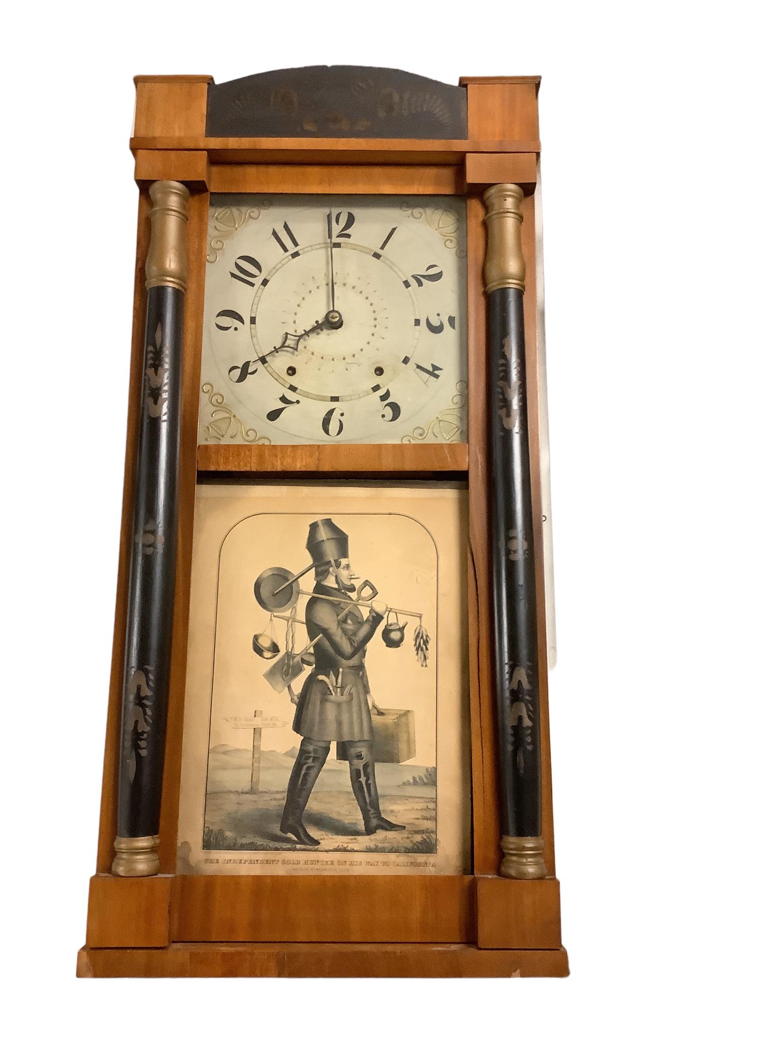 Antique Half Pilaster Wall Clock (1 of 5)