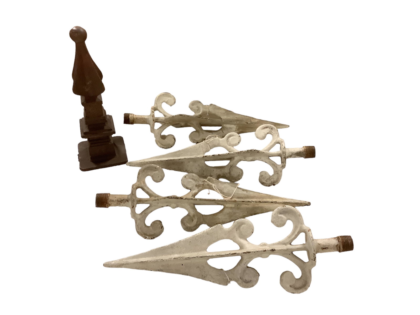 Cast Iron Gate and Fence Finials: Cast Iron Gate and Fence Finials White measure 13î & brown measures 9.25î