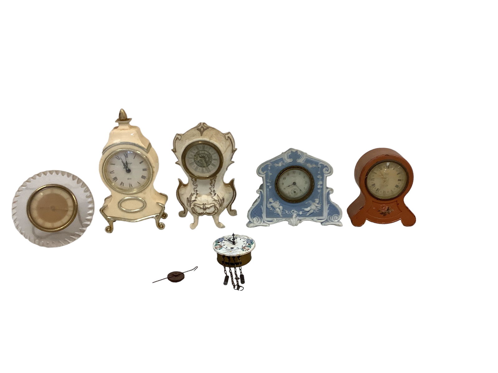 Lot of (5) Small Clocks and a Clock Face (1 of 1)