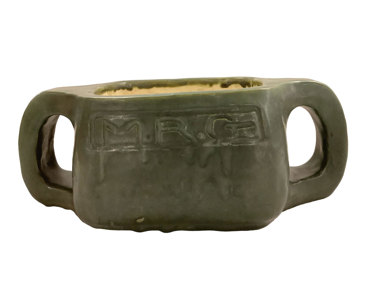 Green Glazed Pottery Planter (1 of 4)