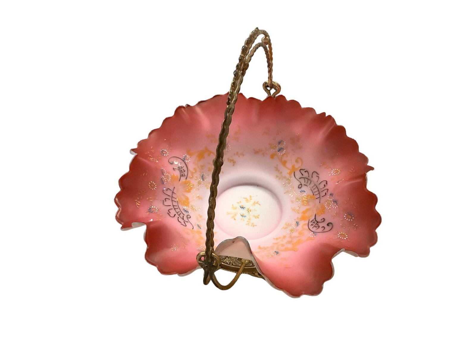 Brides Basket in Metal Frame: Brides Basket in Metal Frame Approximately 12î H diameter 11í.