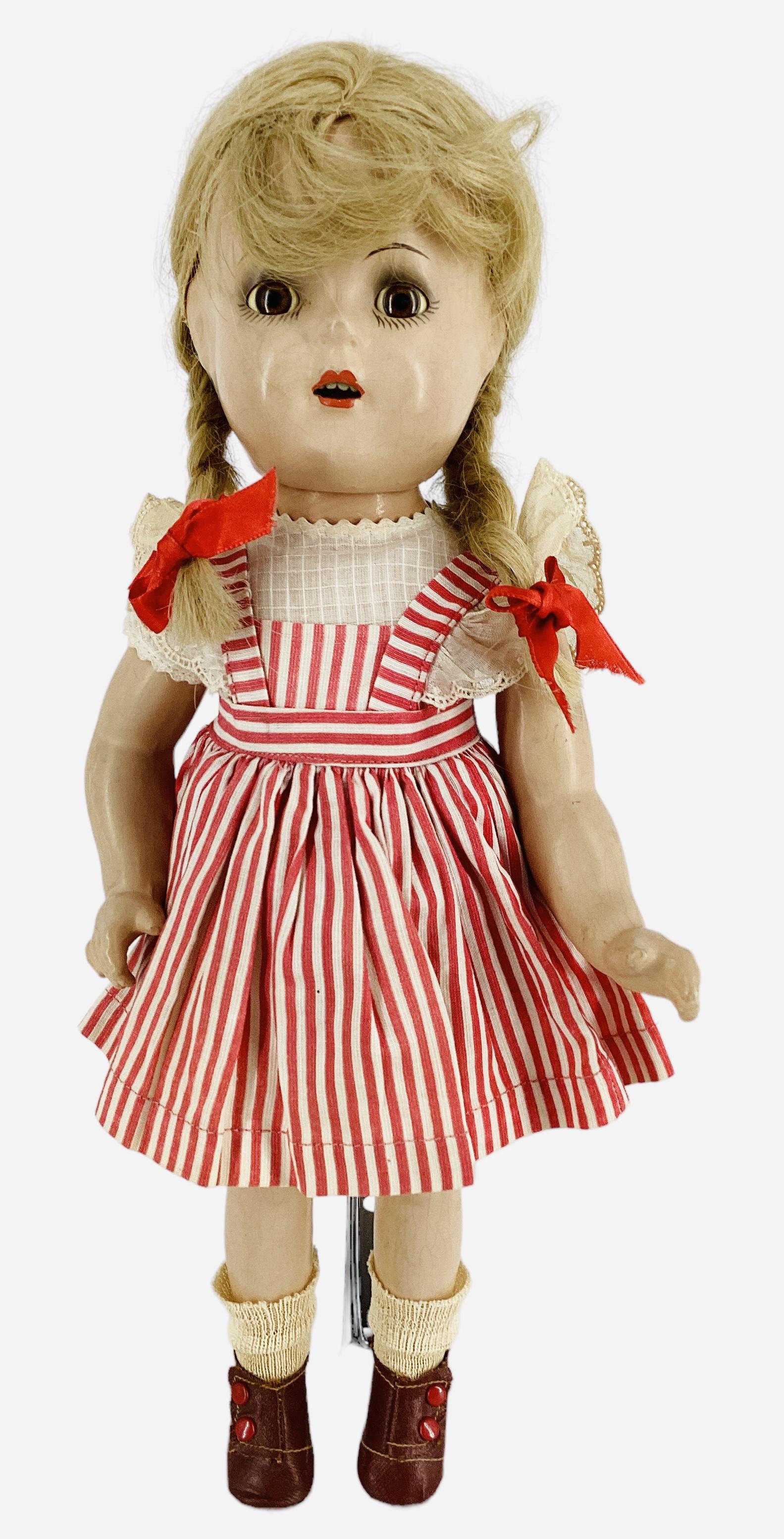 Madame Alexander "Princess Elizabeth": Madame Alexander "Princess Elizabeth" 15" composition doll with human hair wig, sleep eyes, open mouth with teeth, on five-piece body, clothing is untagged. Hair is thin, eyes are clear, overall surfa