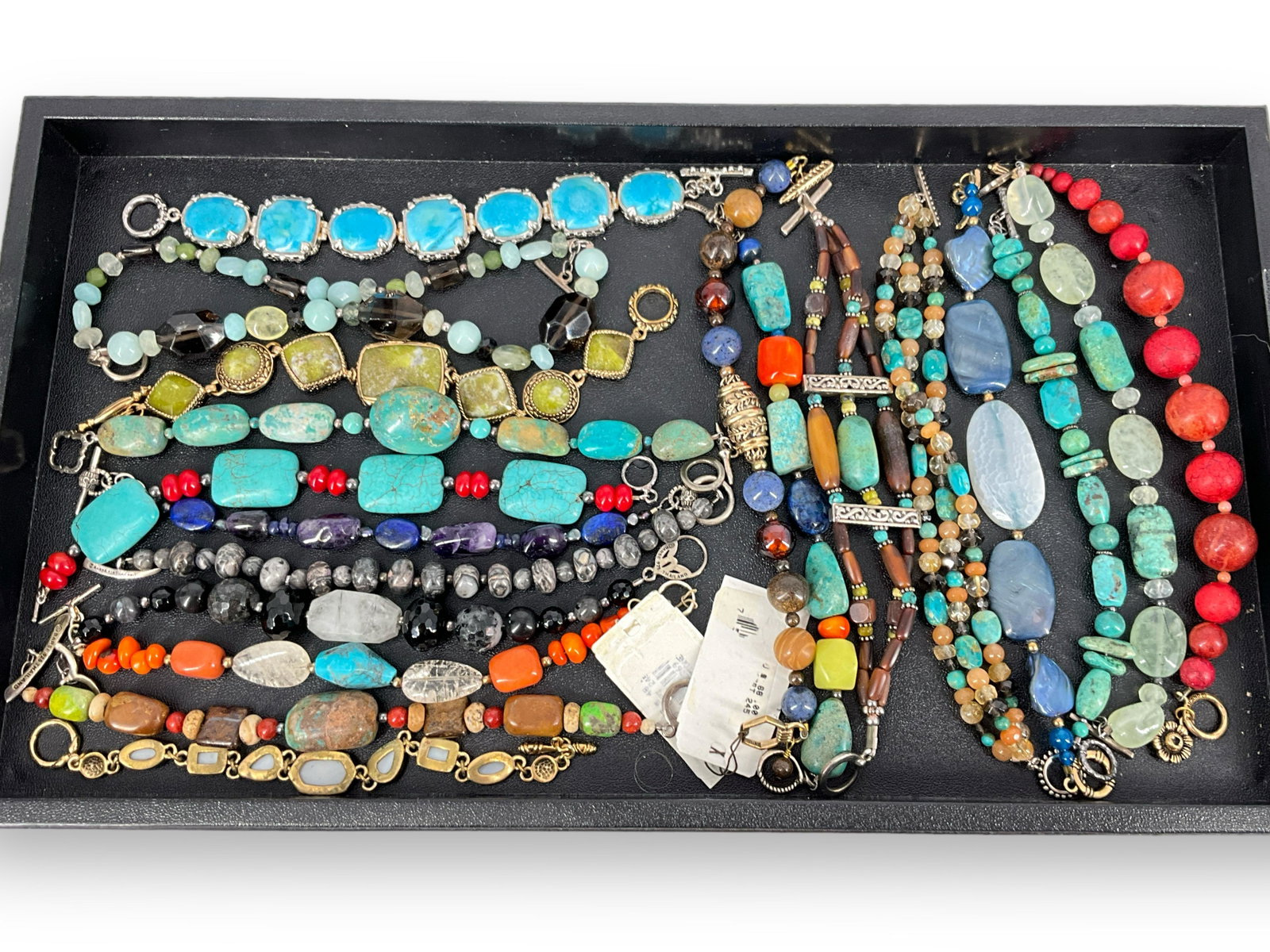 Assortment of Bracelets from Barse: Assortment of Bracelets from Barse Nineteen bracelets in total, like new conditions, standard length bracelets, some with sterling silver elements, modern ages. With stones and materials including tur