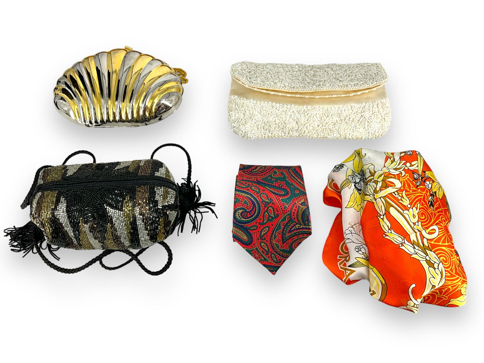 Lot Of Evening Bags, Scarf & Tie (1 of 6)