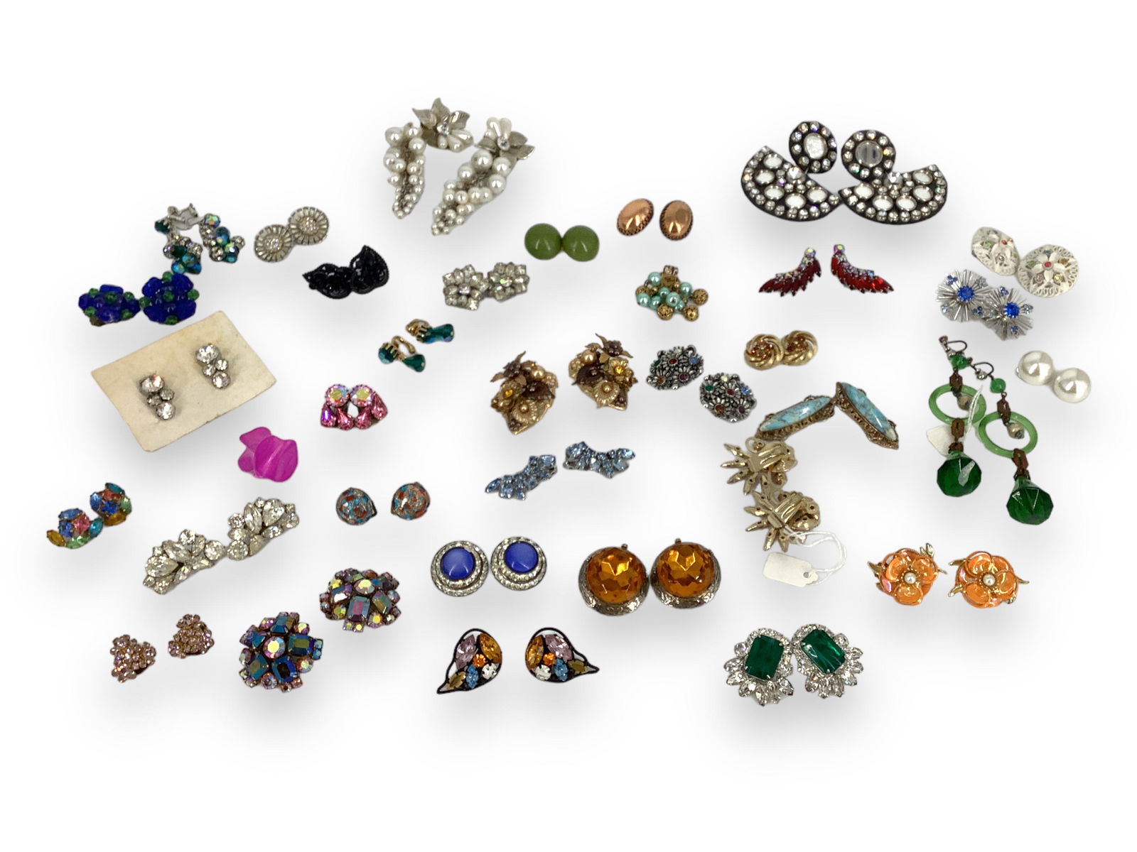 Vintage Clip Back Fashion Earrings, Over 30 Pairs (1 of 6)