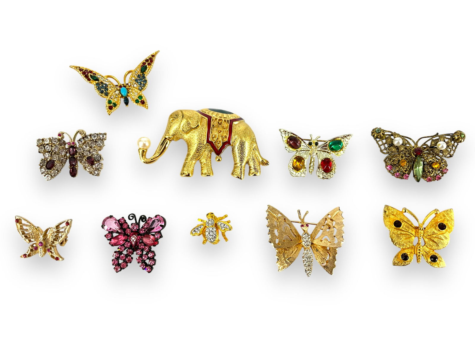 Butterflies, Bee and Elephant Pins (1 of 7)