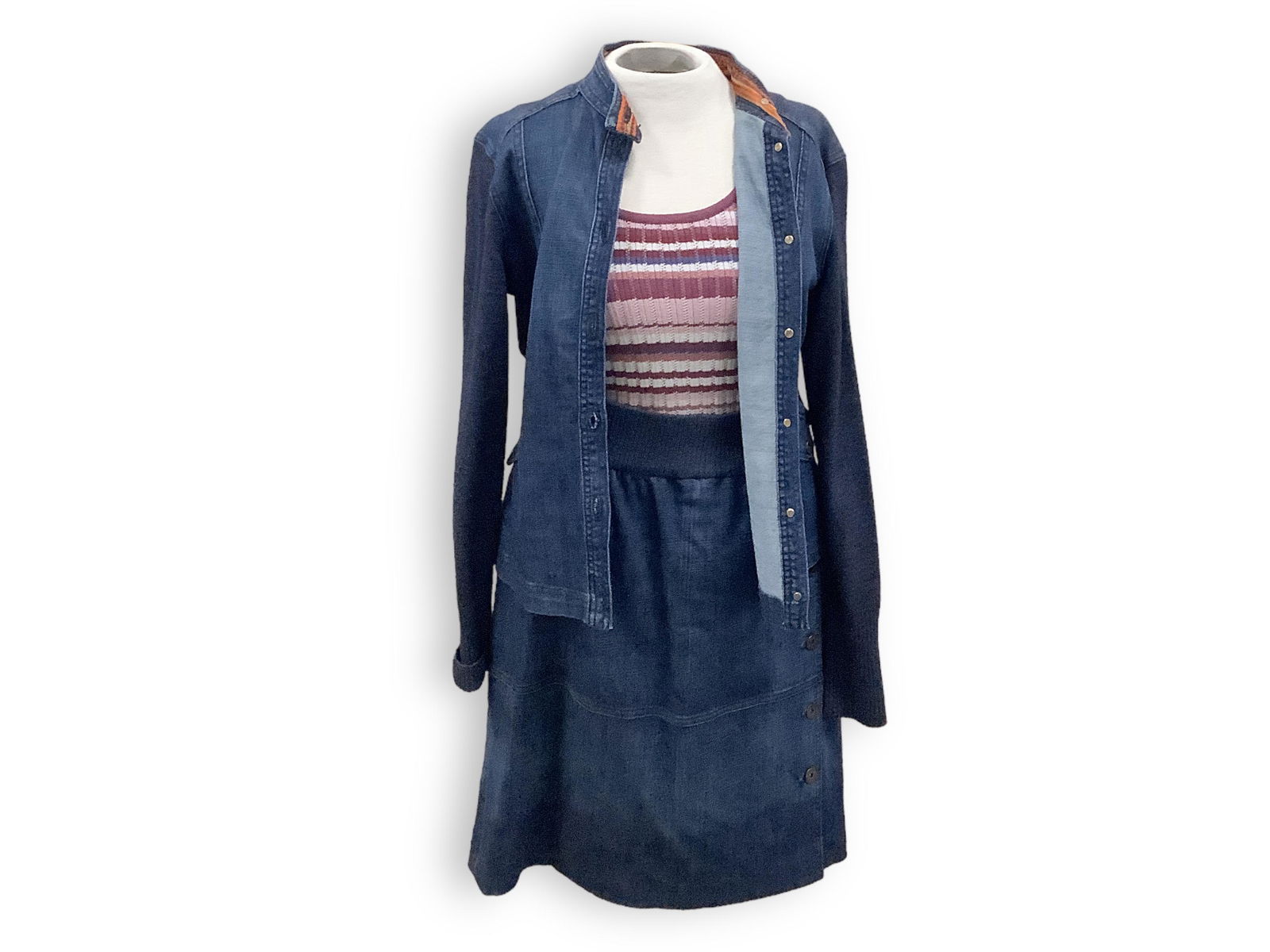St. John Sport Denim Skirt Suit and Tank (1 of 14)