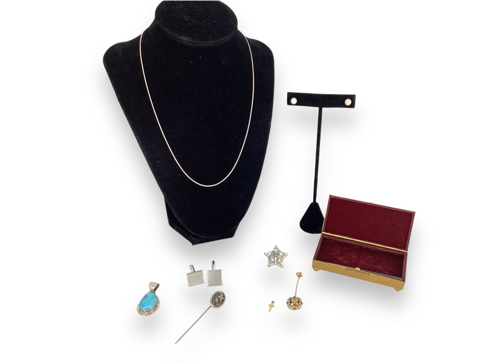 Small Vintage Jewel Box and Misc Jewelry (1 of 9)