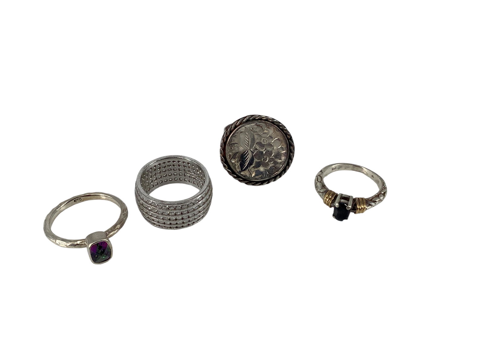 Mystic Topaz and Other Silver Rings (1 of 7)