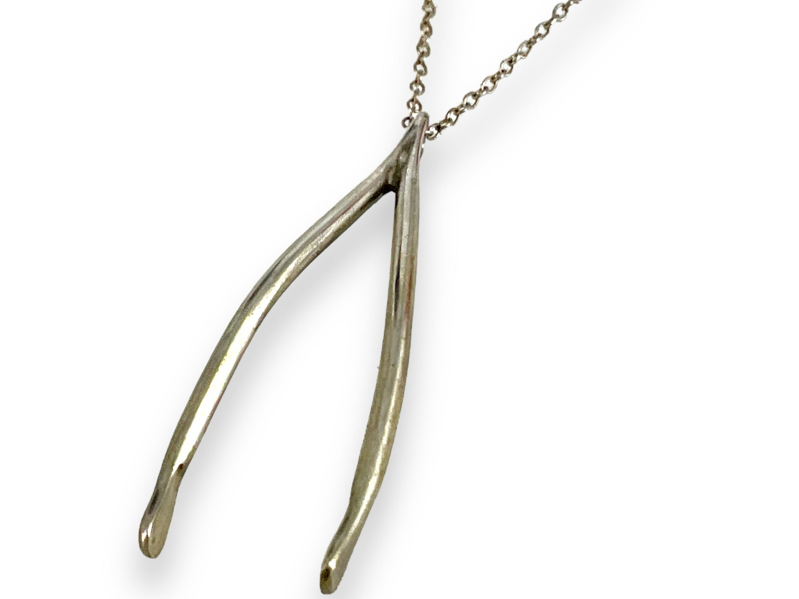 Sterling Silver Necklace: Sterling Silver Necklace Like-new condition, modern age, dainty design, stamped and tested 925/sterling silver, approximately 0.135 troy ounces total weight, 16" choker length, spring ring clasp closu