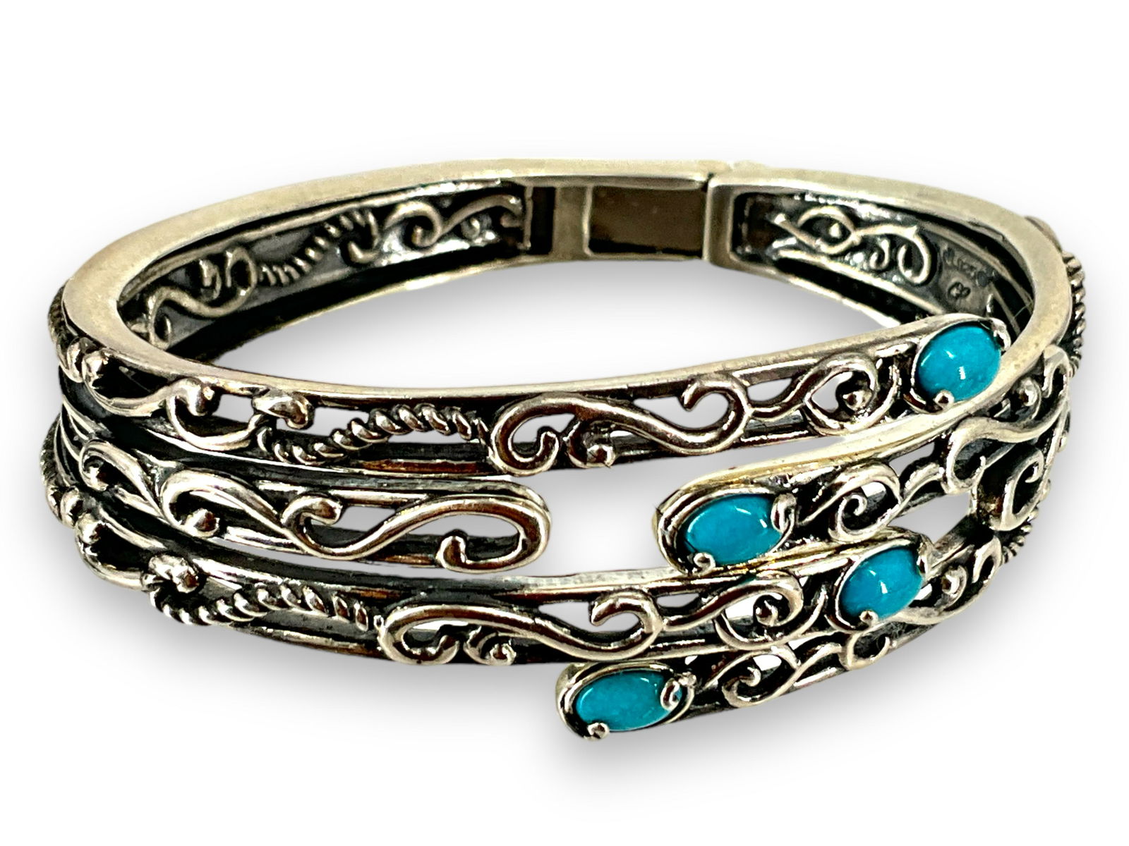 Sterling Silver & Stone Bangle (1 of 4)