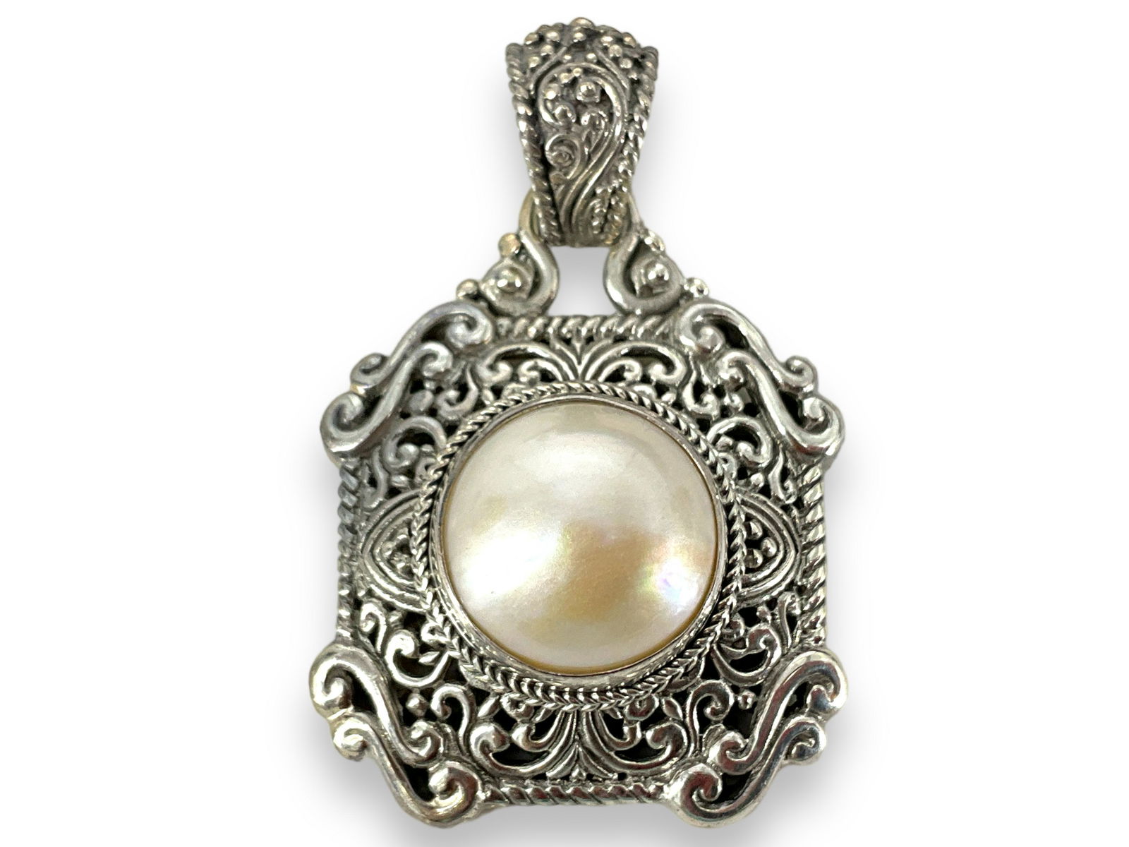 Sterling Silver MabË Pearl Slide Pendant (1 of 4)