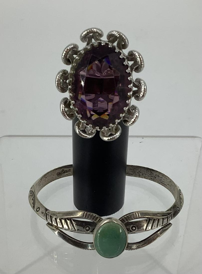 Striking Silver Ring and Silver Cuff Bracelet (1 of 9)