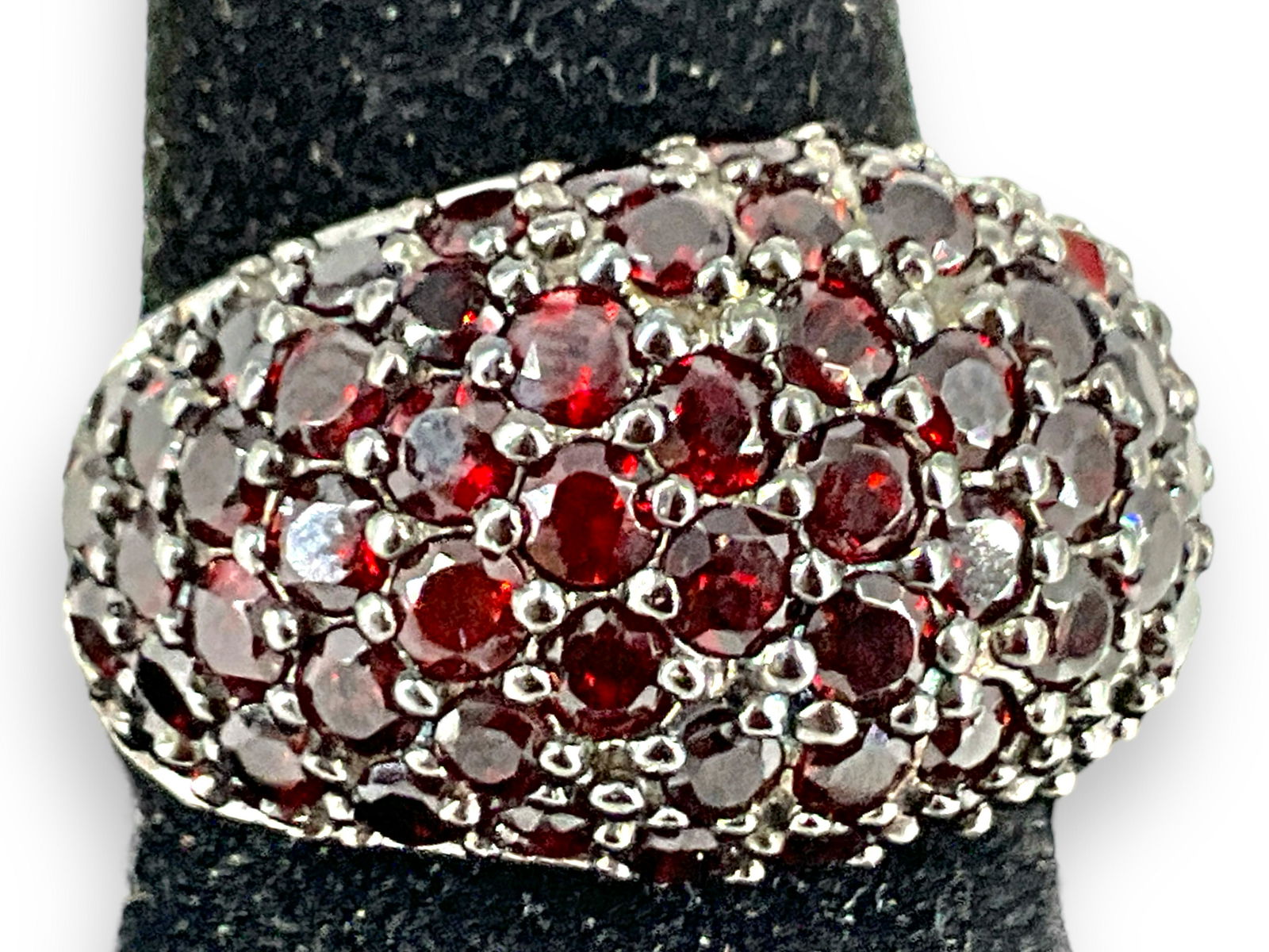 Sterling Silver Garnet Cluster Ring (1 of 4)