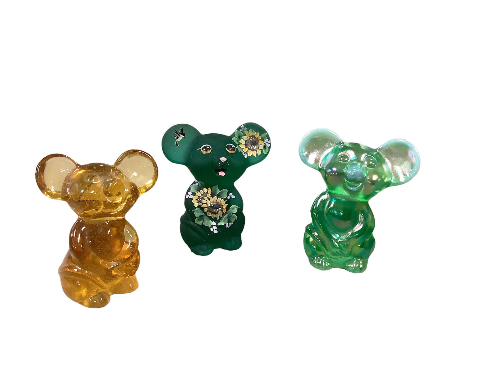 Fenton Mice: Fenton Mice Lot of 3. (1) hand painted -3î tall