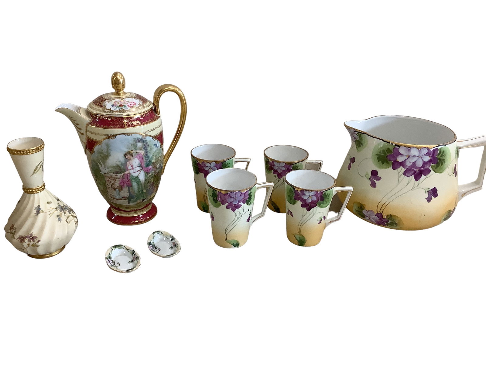 Assorted China Pitcher & Cups, Coffee Pot, and More (1 of 2)
