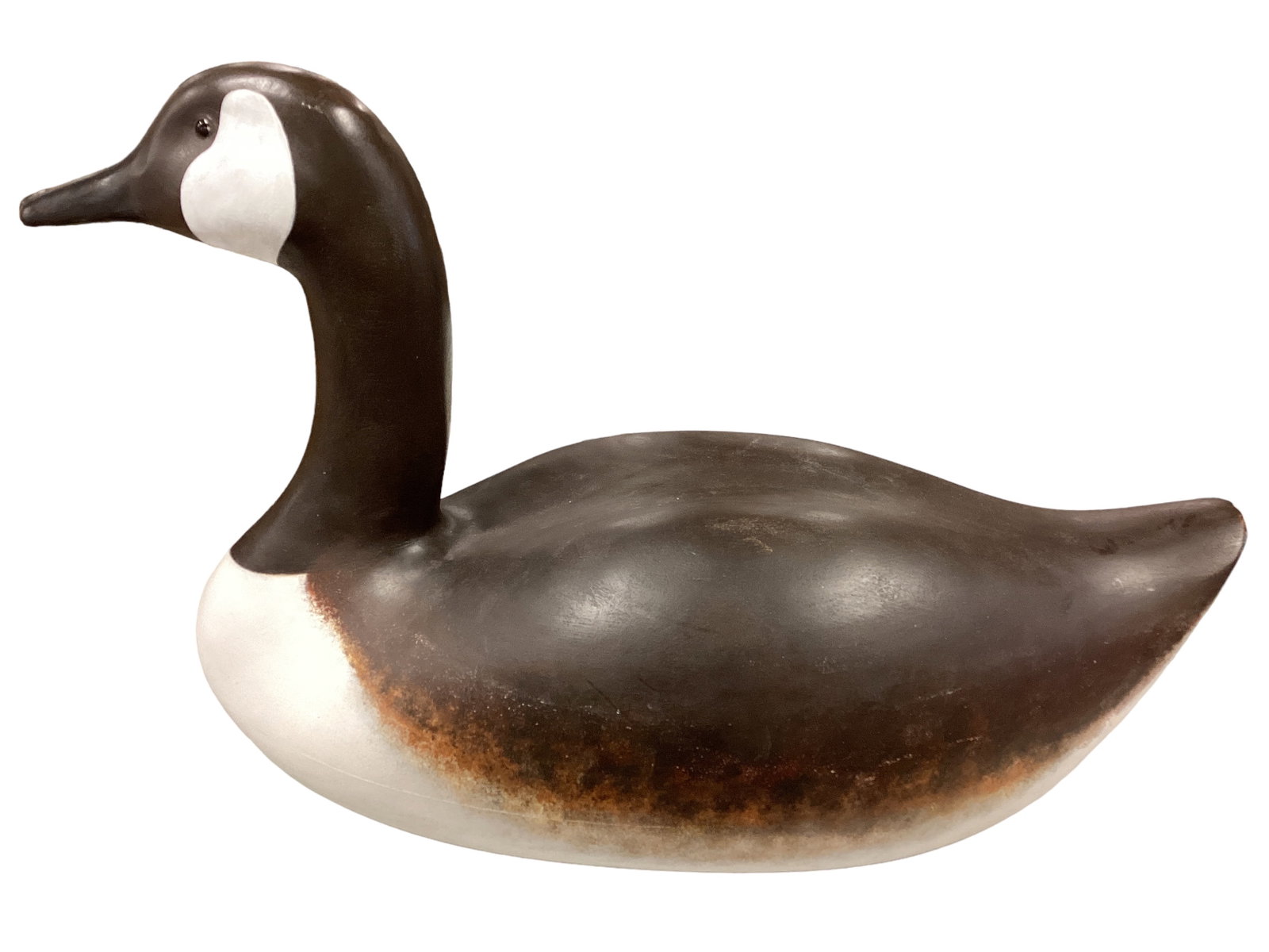 Large Wood Decoy Duck Decoration: Large Wood Decoy Duck Decoration The Duck measures 21 1/2î long. It has glass eyes.