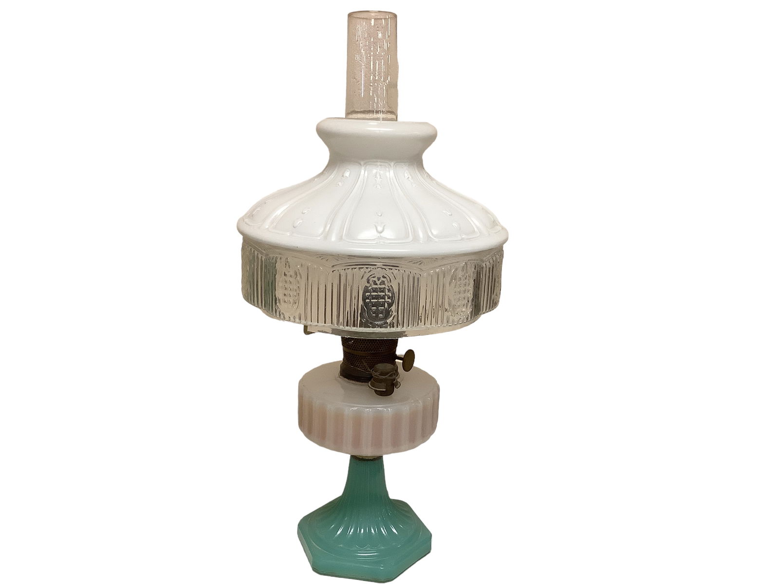 Aladdin Jadeite. Corinthian Oil Lamp Auction