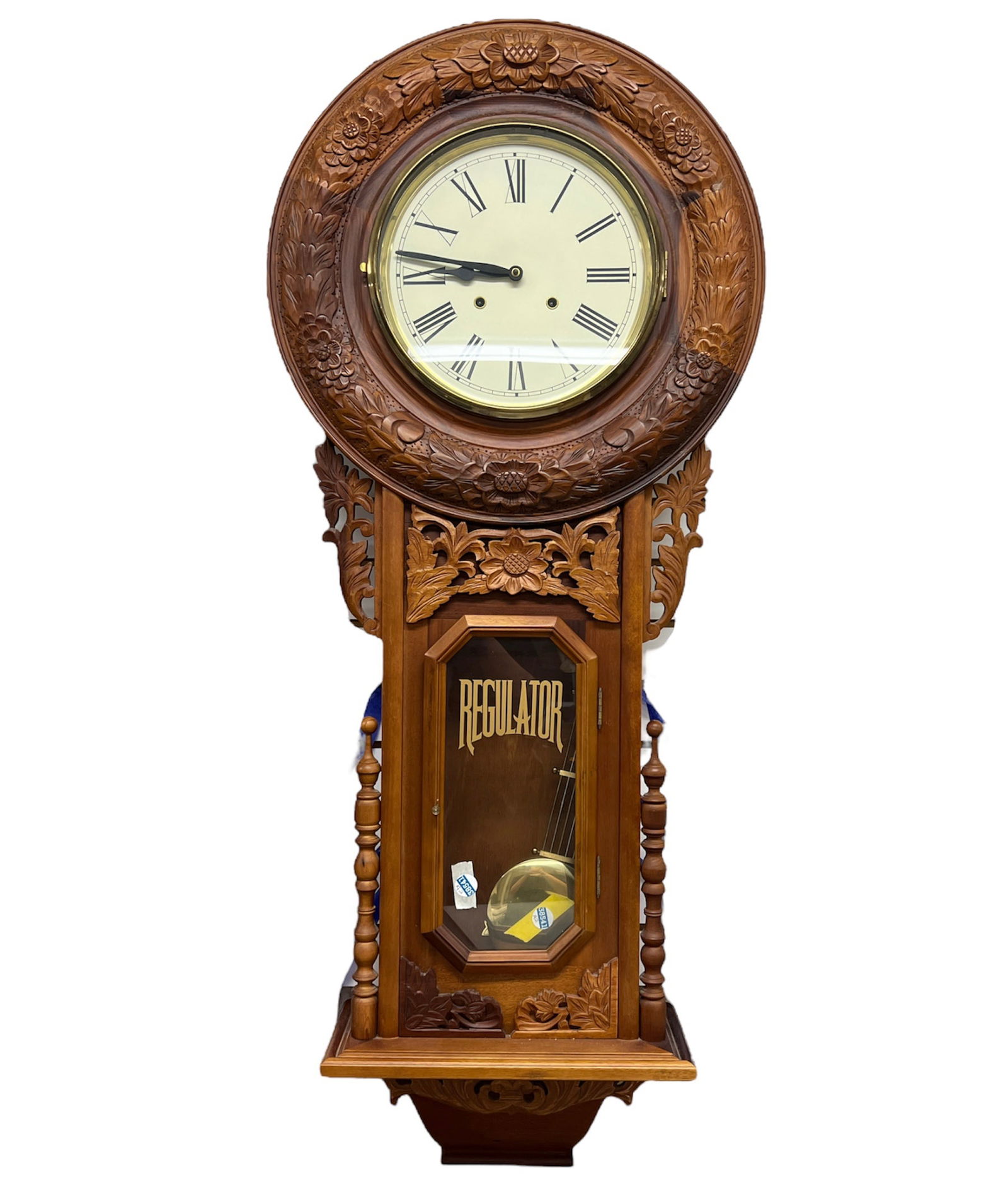 Regulator Wall Clock: Regulator Wall Clock 53î tall x 22î wide x 7î deep.