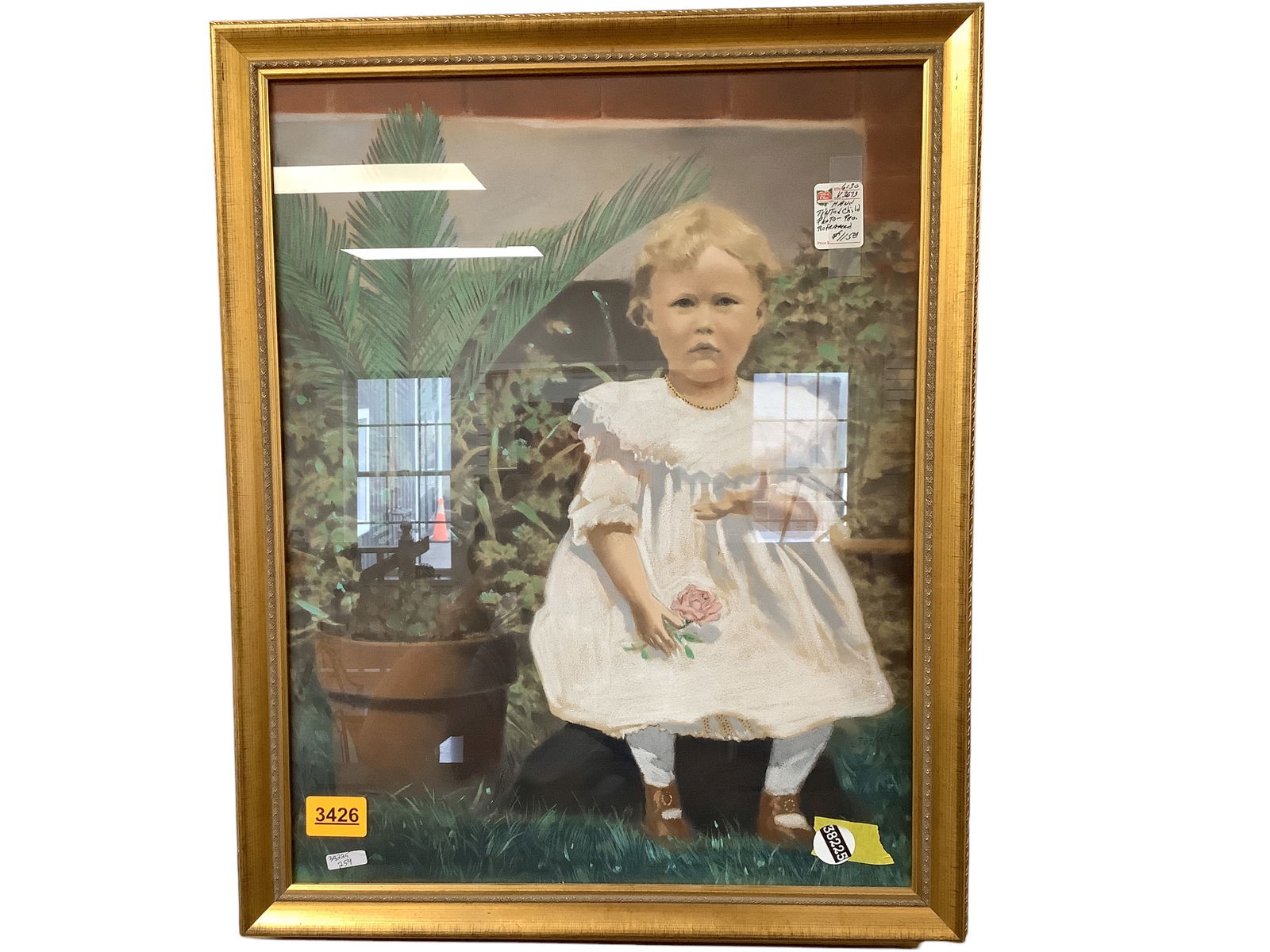 Framed Hand Colored Photo, Little Child (1 of 1)