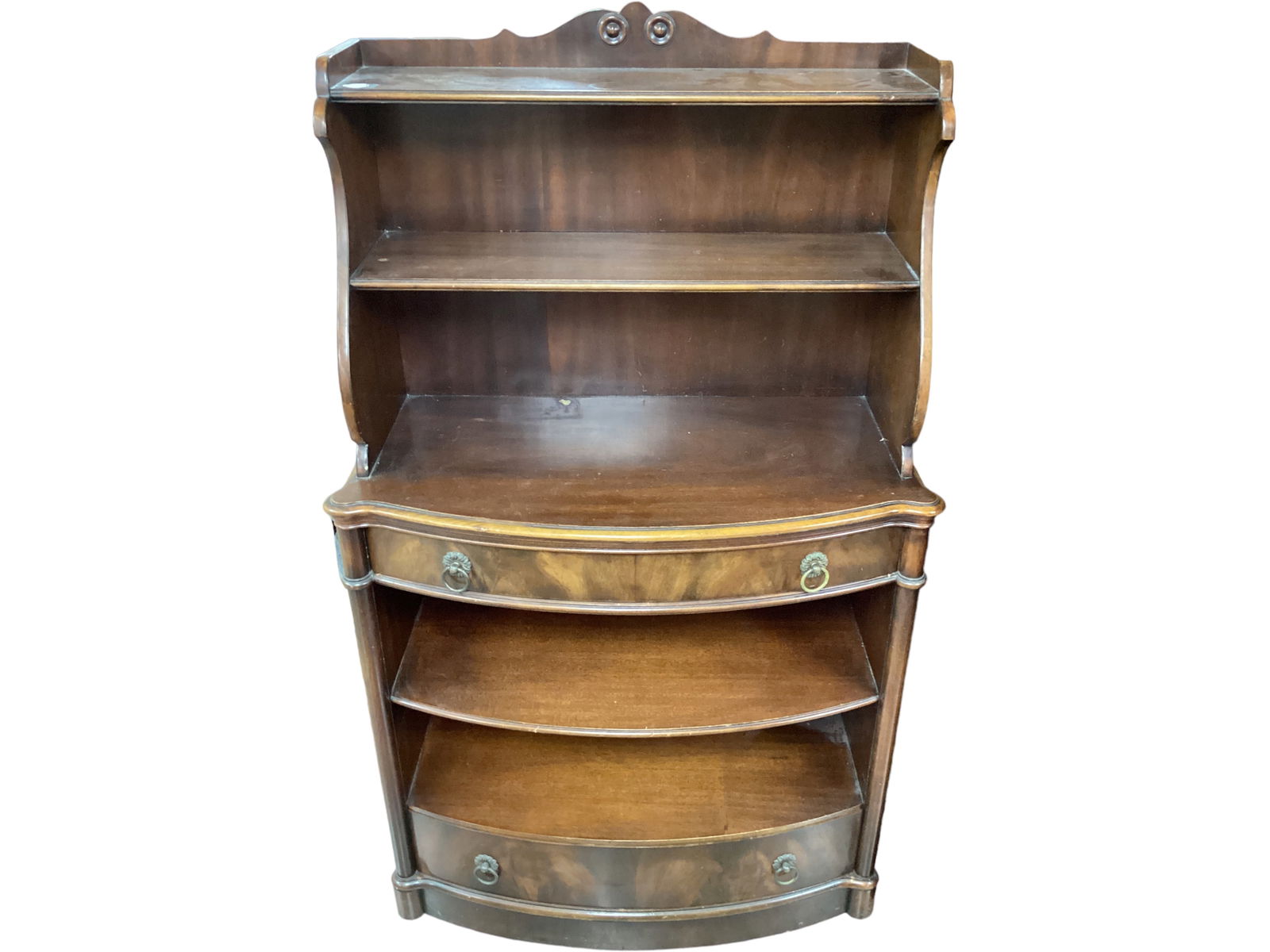 Mahogany 1920s Bow Front Display Cabinet (1 of 1)