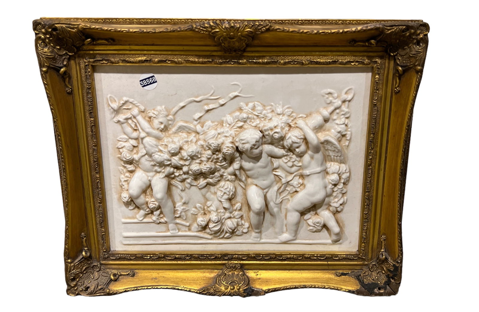 Framed Relief Plaque of Cherubs (1 of 1)