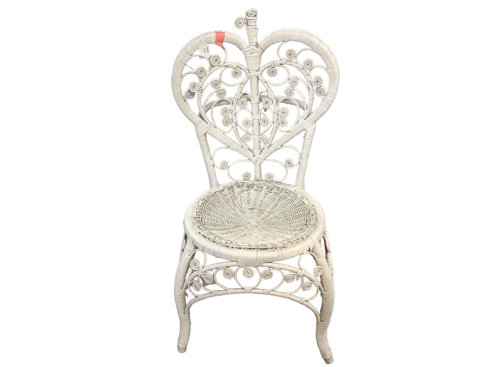 Wicker Heart Back Chair: Wicker Heart Back Chair 36.5î tall.