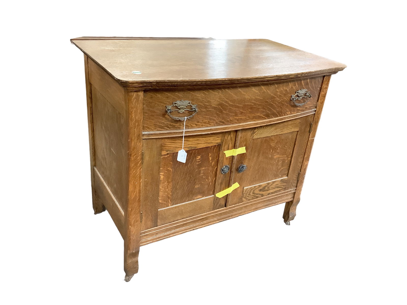 Oak Bow Front Cabinet (1 of 2)