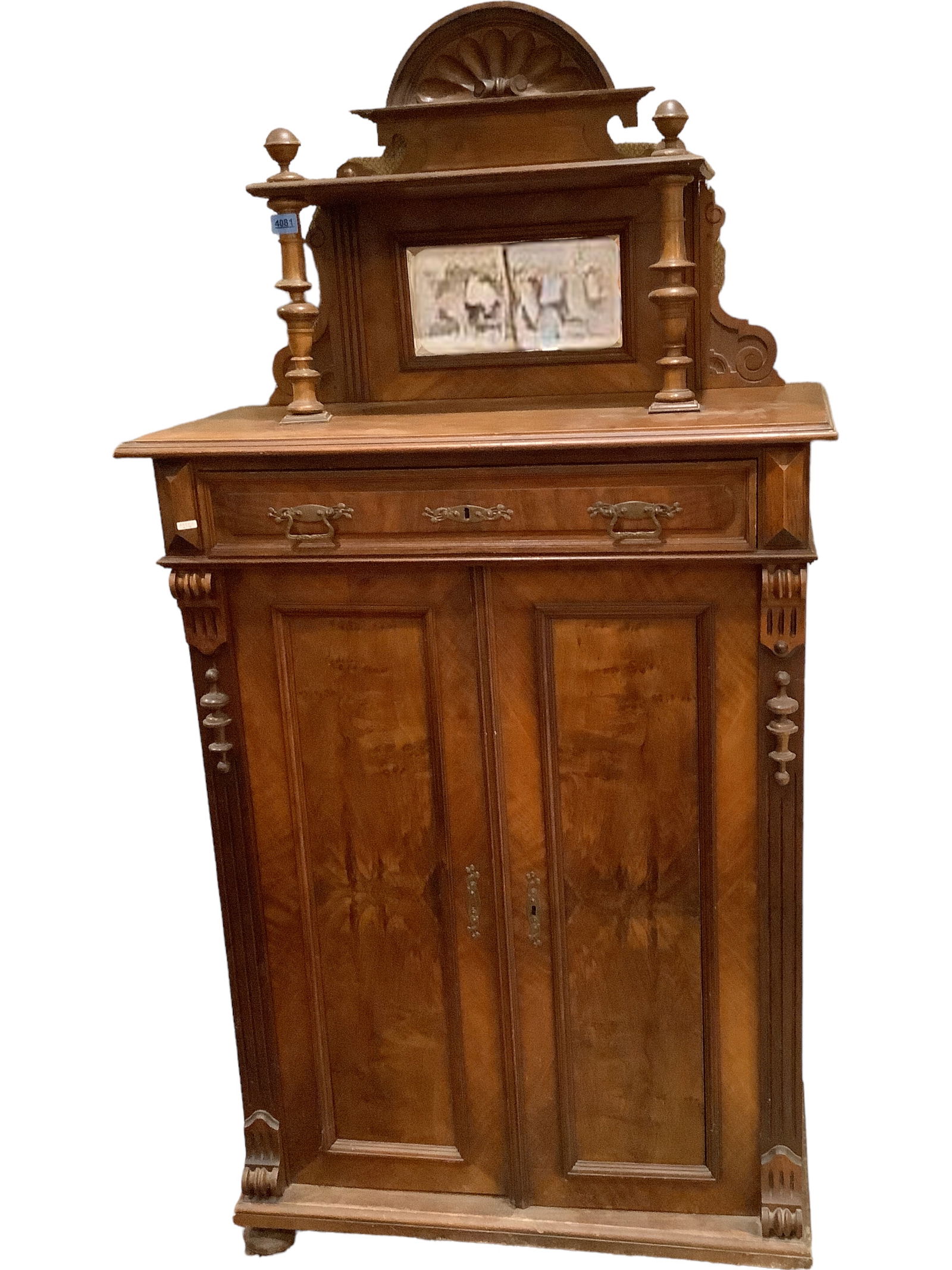 Walnut Victorian Two Door Cabinet (1 of 3)