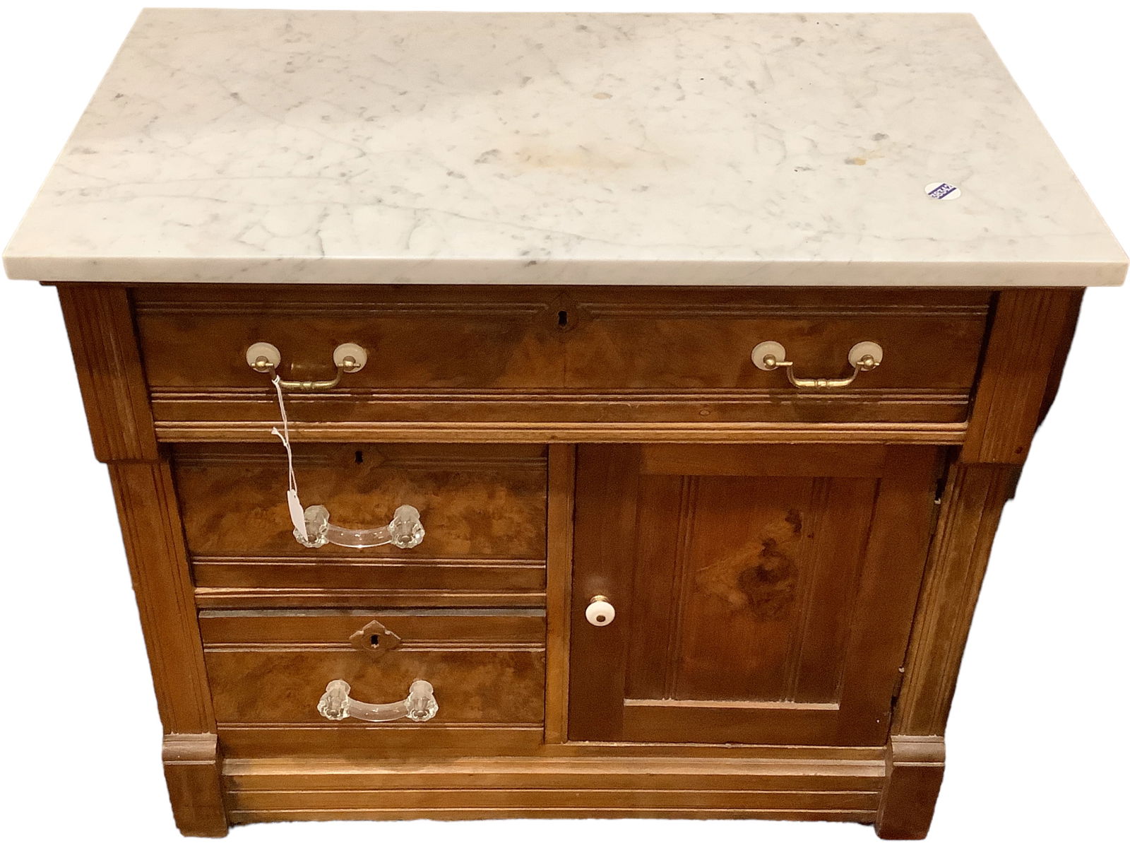 Walnut Victorian Marble Top Washstand (1 of 4)