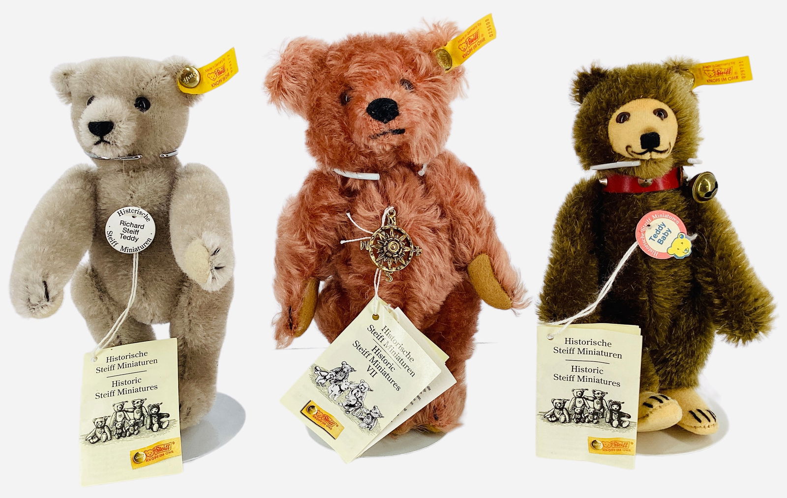 (3) Miniature Steiff Teddy Bears (1 of 2)