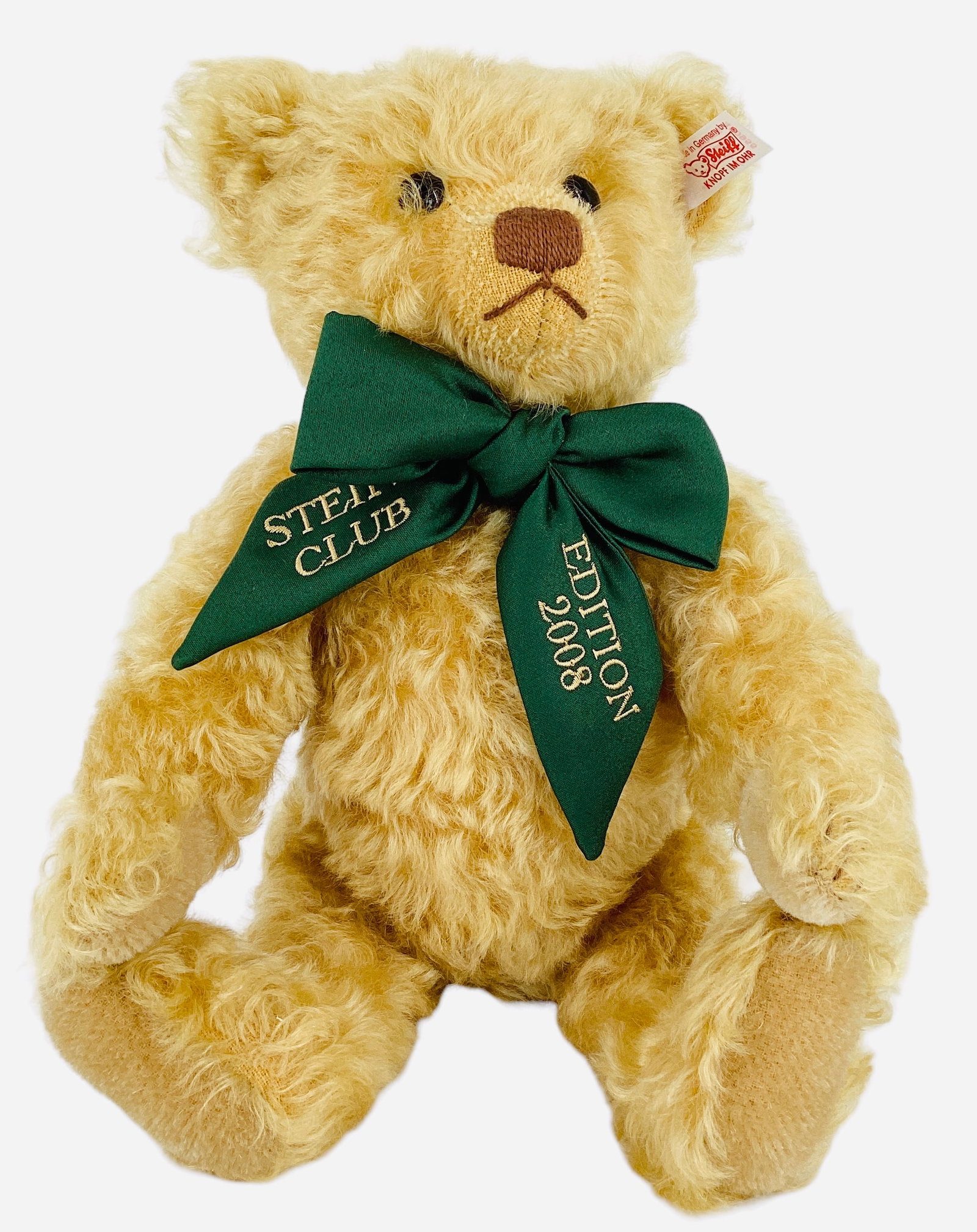 Mini Ours Steiff Club 2008 En Alpaga Blanc – Édition Rare Pour Collectionneurs (10cm, Articulé, Certificat D'authenticité Inclus)