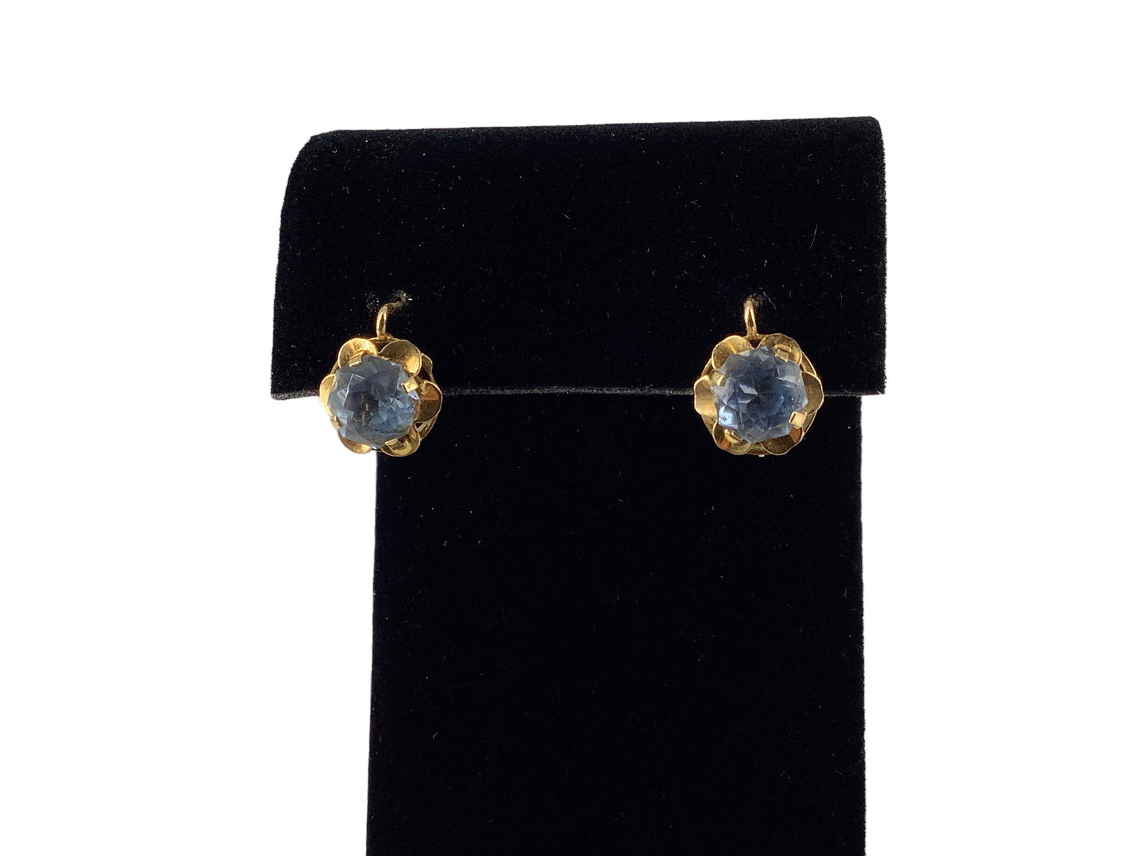 18k Gold Blue Stone Earrings (1 of 5)