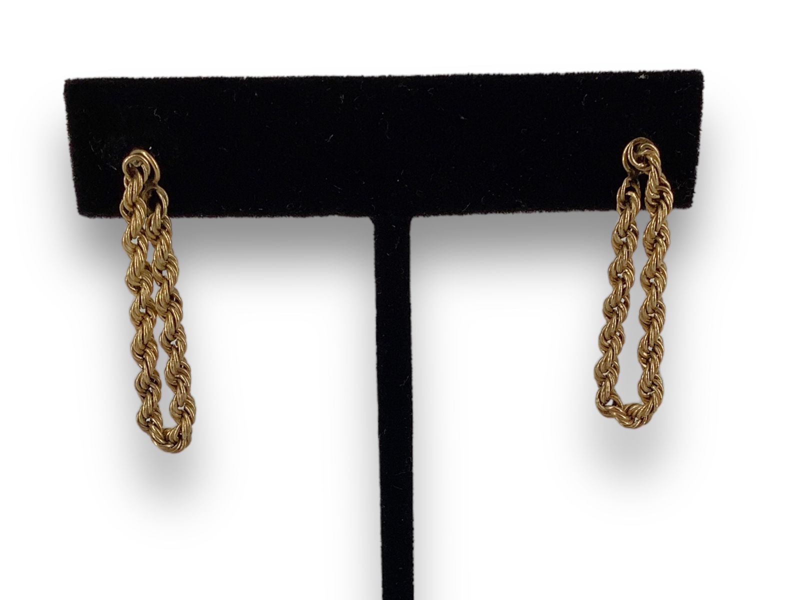 14kt Yellow Gold Spiral Chain Dangle Earrings (1 of 5)