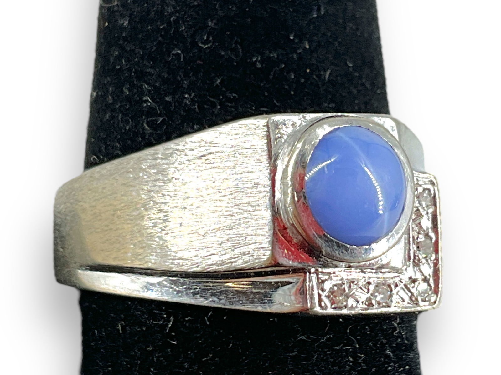 14kt White Gold Mid-Century Modern Menís Ring (1 of 5)