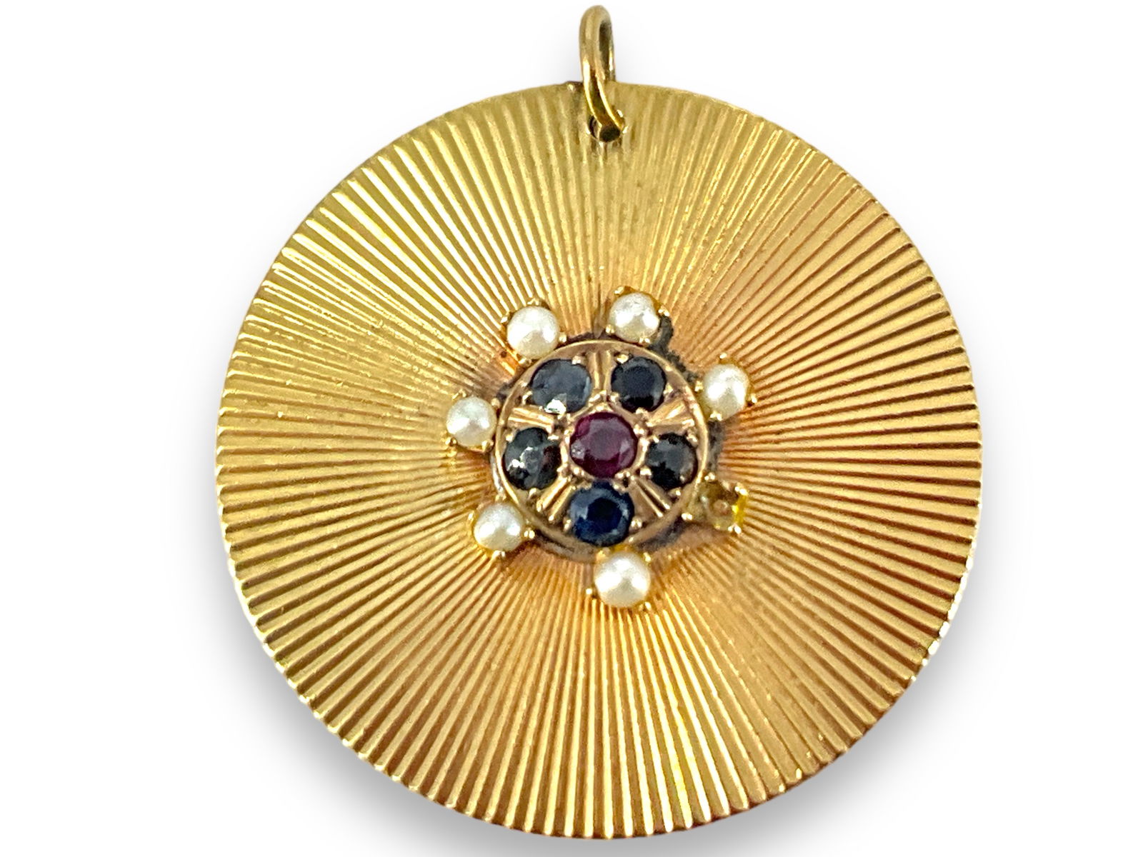 Large Garnet & Pearl Gold Charm (1 of 3)