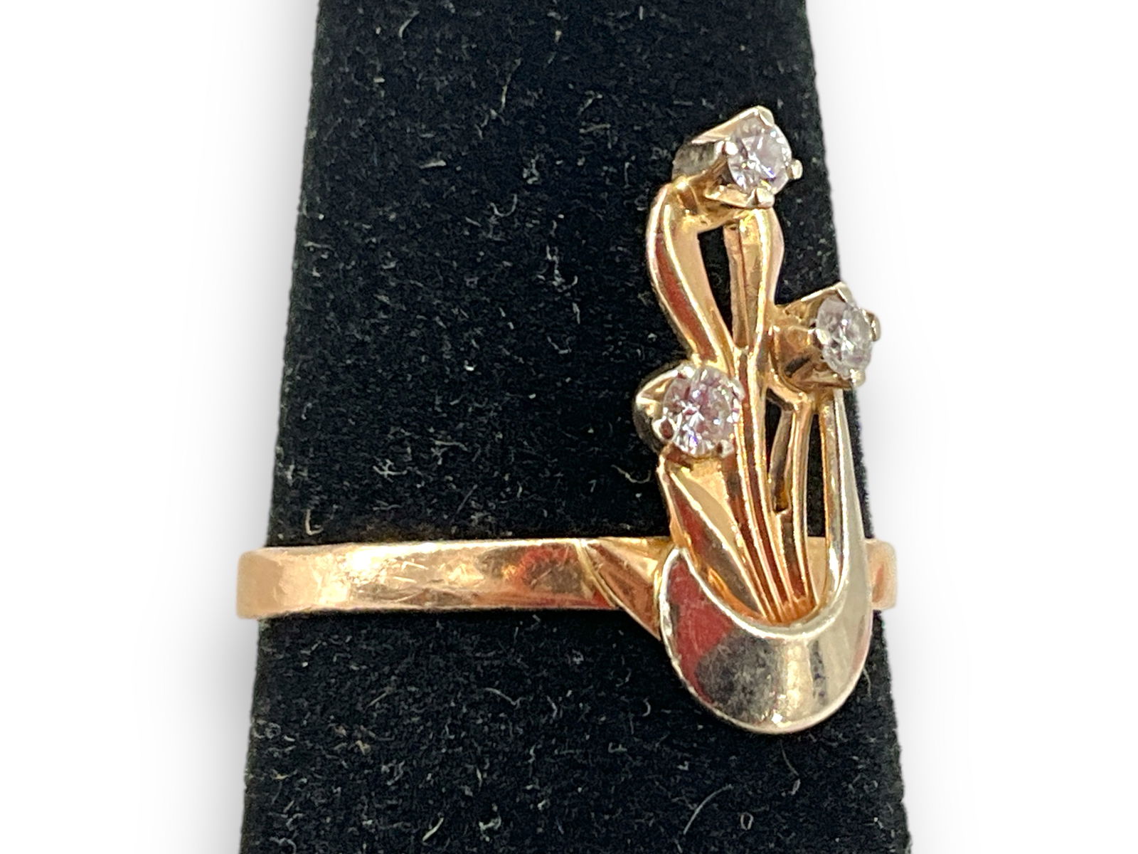 Elegant 14kt Dual Tone Art Deco Ring With Diamonds (1 of 3)
