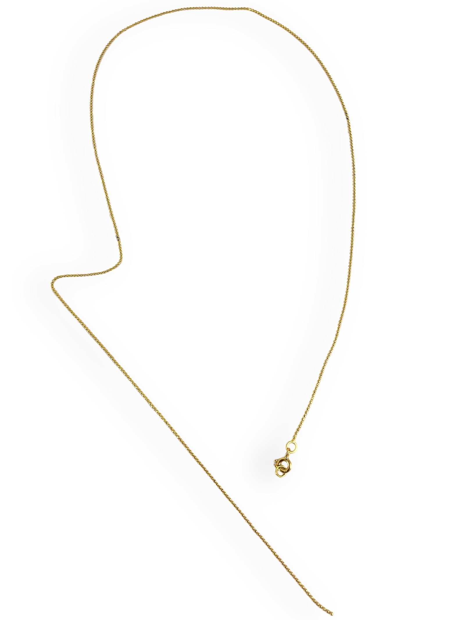 18Kt Yellow Gold Chain - Broken: 18Kt Yellow Gold Chain - Broken Ball point chain measuring (22î) in length, stamped and tested (2.5 grams tw).
